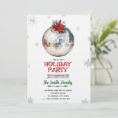 Disco Ball Holiday Party Invitation Einladung (Stehend Vorderseite)