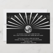 Disco-Ball im Schwarz-Weiß-Silvester Einladung (Vorderseite)