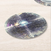 Disco Ball Imitate realistisch Runder Pappuntersetzer (Angewinkelt)