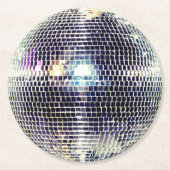 Disco Ball Imitate realistisch Runder Pappuntersetzer (Vorderseite)