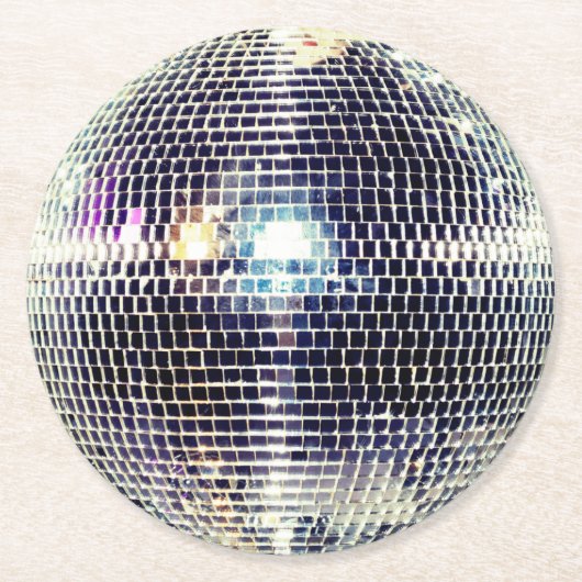 Disco Ball Imitate realistisch Runder Pappuntersetzer (Vorderseite)