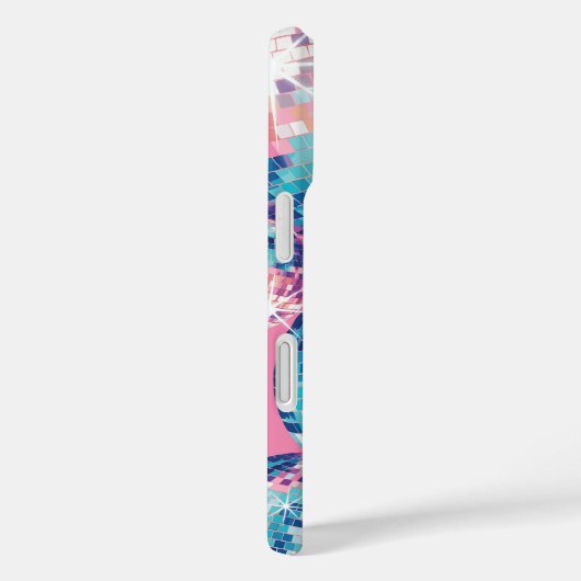 Disco Ball iPhone Case Pink Blue Y2K (Rückseite / Rechts)