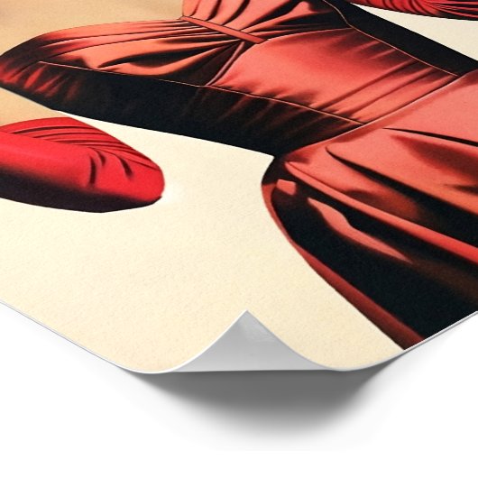 Disco Ball Kopf Frauen an der Wand Party Glam Retr Poster (Ecke)