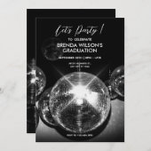Disco Ball Liga Abschluss Einladung (Vorne/Hinten)