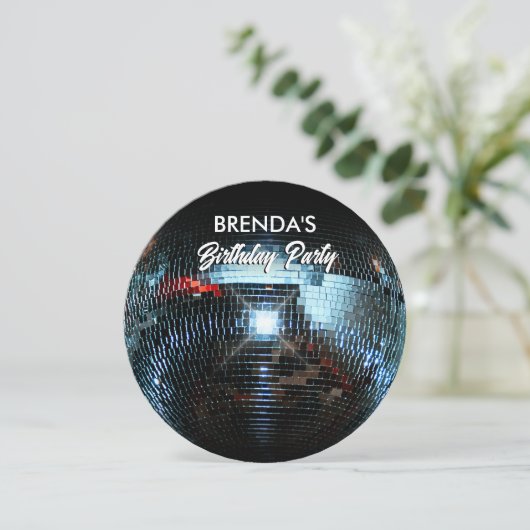 Disco Ball Liga Party Einladung (Stehend Vorderseite)