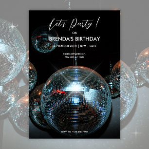 Disco Ball Liga Party Einladung