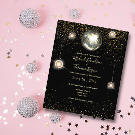 Disco Ball Lights Glitzer Einladung zur Hochzeit Flyer