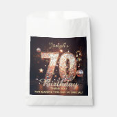 Disco Ball Music Notes Gold Glitter 70th Birthday  Geschenktütchen (Vorderseite)