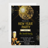 Disco Ball New Year's Eve invitation Einladung (Vorne/Hinten)