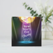 Disco Ball New Year's Eve Party Einladung (Stehend Vorderseite)