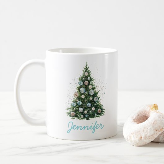 Disco Ball Ornament Christmas Tree Custom Holiday Kaffeetasse (Mit Donut)