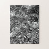 Disco Ball Ornaments Glam Schwarzes und Weiß Foto Puzzle (Vertikal)