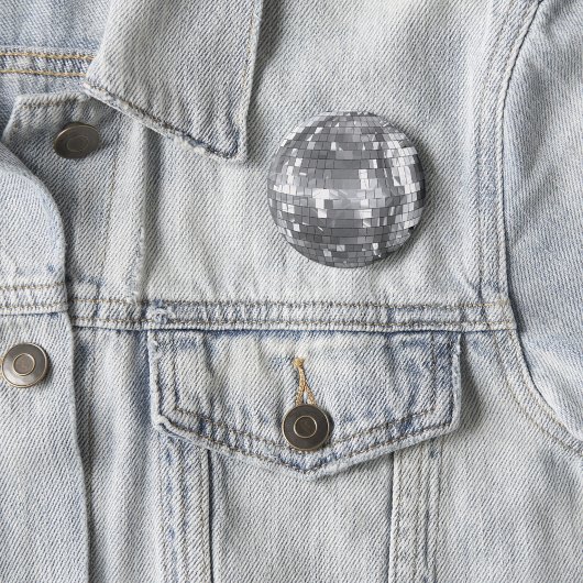 Disco Ball Party Bachelorette Button