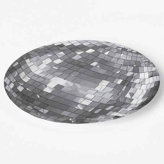 Disco Ball Party Bachelorette Pappteller (Schrägansicht)