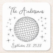 Disco Ball Personalisierte Hochzeit Rechteckiger Pappuntersetzer (Vorderseite)