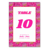 Disco Ball Pink Wedding Tischnummern Doppelseitig (Rückseite)