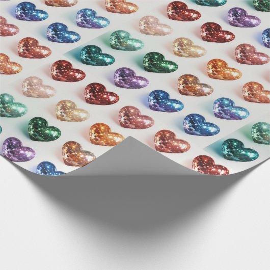 Disco Ball Pride Hearts - Geschenkartikel Geschenkpapier (Ecke)