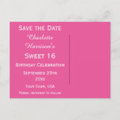 Disco Ball, Princess Coach & Horses Save the Date Ankündigungspostkarte (Rückseite)