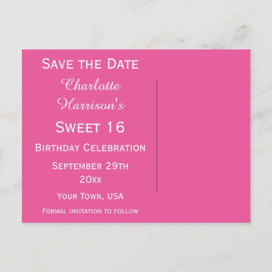 Disco Ball, Princess Coach & Horses Save the Date Ankündigungspostkarte (Rückseite)