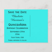 Disco Ball, Princess Coach & Horses Save the Date Ankündigungspostkarte (Rückseite)