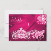 Disco Ball, Princess Coach & Pferde Doppelseitig Einladung (Rückseite)