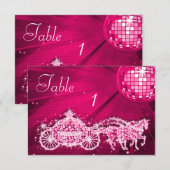 Disco Ball, Princess Coach & Pferde Doppelseitig Einladung (Vorne/Hinten)