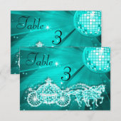 Disco Ball, Princess Coach & Pferde Doppelseitig Einladung (Vorne/Hinten)