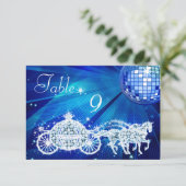 Disco Ball, Princess Coach & Pferde Doppelseitig Einladung (Stehend Vorderseite)