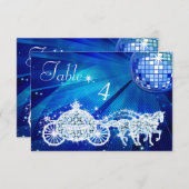 Disco Ball, Princess Coach & Pferde Doppelseitig Einladung (Vorne/Hinten)