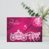Disco Ball, Princess Coach & Pferde Doppelseitig Einladung (Stehend Vorderseite)