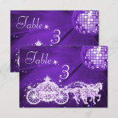 Disco Ball, Princess Coach & Pferde Doppelseitig Einladung (Vorne/Hinten)