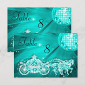 Disco Ball, Princess Coach & Pferde Doppelseitig Einladung (Vorne/Hinten)
