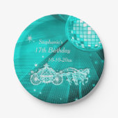 Disco-Ball, Prinzessin Coach u. Pferde17. Pappteller (Vorderseite)