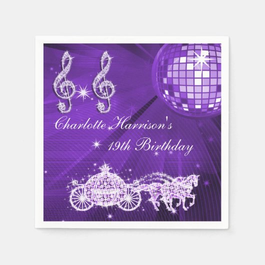 Disco-Ball, Prinzessin Coach u. Pferde19. Serviette (Vorderseite)