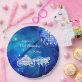 Disco-Ball, Prinzessin Coach u. Pferde35. Pappteller (Party)