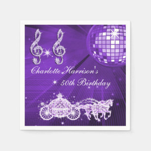 Disco-Ball, Prinzessin Coach u. Pferde50. Serviette