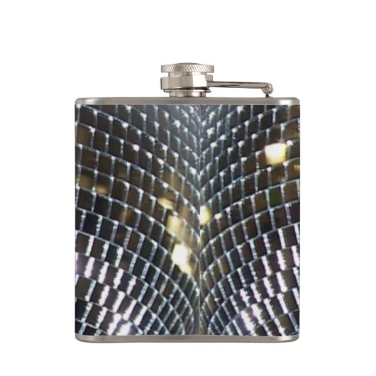 Disco-Ball Retro des Disco-Königin-glänzender Flachmann (Rückseite)