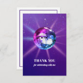 Disco Ball Retro Geburtstag Dankeskarte (Vorne/Hinten)