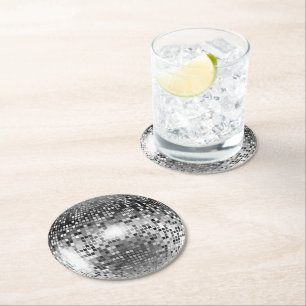 Disco Ball Runder Pappuntersetzer