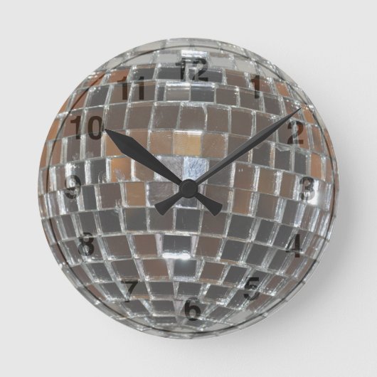 Disco Ball - Rundwand-Uhr Runde Wanduhr (Vorderseite)