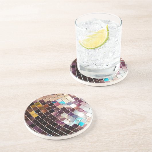 Disco-Ball Sandstein Untersetzer (Seite)