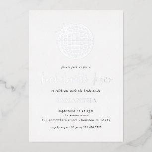 Disco Ball Schrift Junggesellinnenabschied Echtfol Folieneinladung