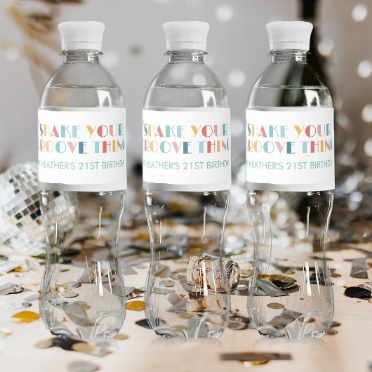 Disco Ball schüttelt den Kopf Wasserflaschenetikett