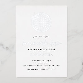 Disco Ball Script Junggeselinnen-Abschied Real Foi Folieneinladung