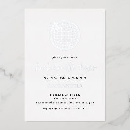 Disco Ball Script Junggeselinnen-Abschied Real Foi Folieneinladung