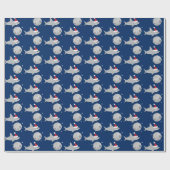 Disco Ball Shark Weihnachtsmannmütze Weihnachten Geschenkpapier (Flach)