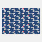 Disco Ball Shark Weihnachtsmannmütze Weihnachten Geschenkpapier Set (Vorderseite)