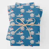 Disco Ball Shark Weihnachtsmannmütze Weihnachten Geschenkpapier Set (Beispiel)