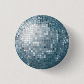 Disco-Ball-Silber-Knopf Button (Vorderseite)