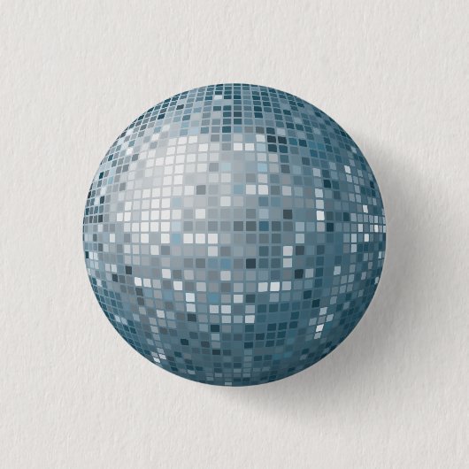 Disco-Ball-Silber-Knopf Button (Vorderseite)